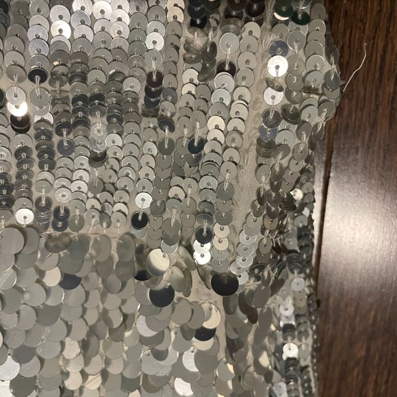 Club Monaco Silver Sequin Mini Sheath Dress - Picture 15 of 15